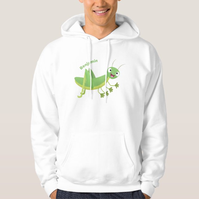 Niedlicher Grüner-Happy-Cartoon Hoodie (Vorderseite)