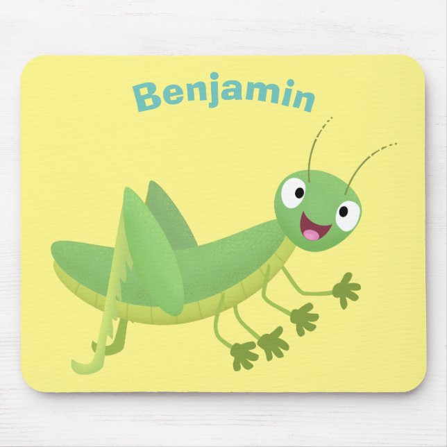 Niedlicher Grüner-Happy-Cartoon Mousepad (Vorne)