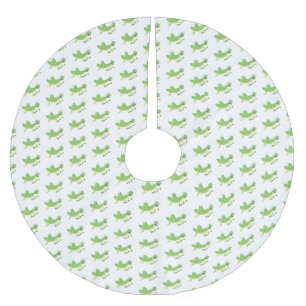 Niedlicher Grüner-Happy-Cartoon Polyester Weihnachtsbaumdecke