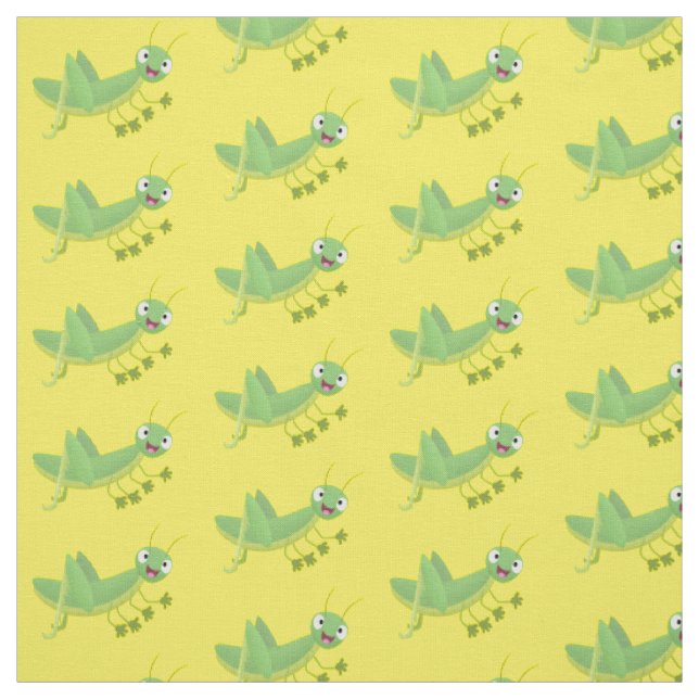 Niedlicher Grüner-Happy-Cartoon Stoff (Muster)