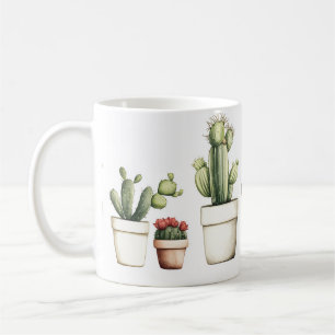 Niedlicher grüner Kakteen in Töpfen Kaffeetasse