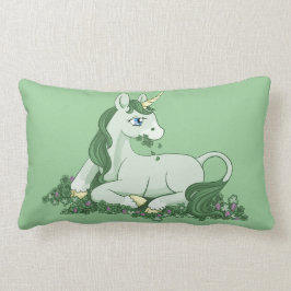 Niedlicher grüner KleeUnicorn Lendenkissen