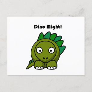 Niedlicher grüner Stegosaurus Cartoon mit Fun Dino Postkarte