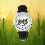 Niedlicher grüner Traktor für Jungs Armbanduhr<br><div class="desc">Design von originalartwork@delightful_doodles.com,  zurück von www.SonyaDeHart.com</div>
