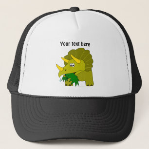 Niedlicher grüner Triceratops-Cartoon-Dinosaurier Truckerkappe
