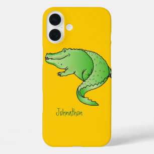 Niedlicher, grüner und gelber Alligator iPhone 16 Plus Hülle