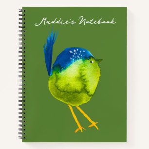 Niedlicher grüner Wasservogel Notizbuch