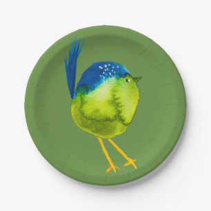Niedlicher grüner Wasservogel Pappteller