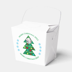 Niedlicher Grüner Weihnachtsbaum Feier Hunde Urlau Geschenkschachtel