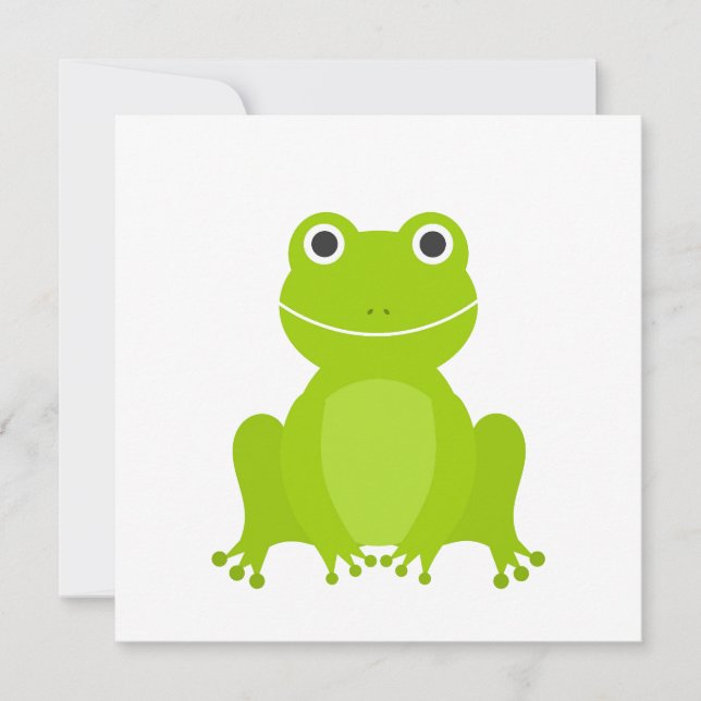 Niedlicher Grünfrosch Einladung (Vorderseite)