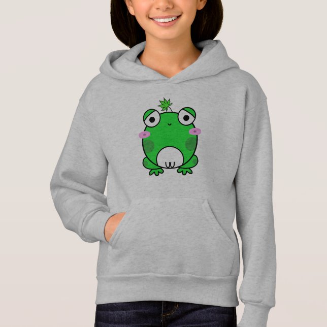 Niedlicher Grünfrosch Hoodie (Vorderseite)
