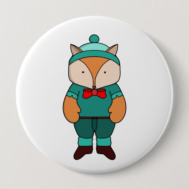 Niedlicher Grünfuchs Button (Vorderseite)