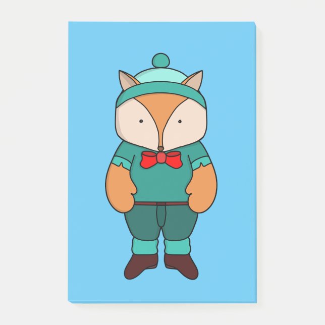 Niedlicher Grünfuchs Post-it Klebezettel (Vorderseite)