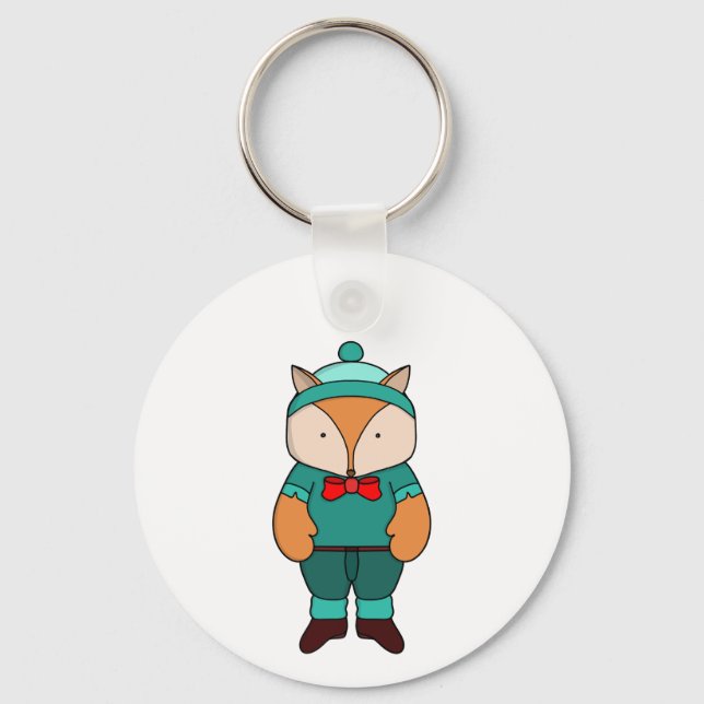 Niedlicher Grünfuchs Schlüsselanhänger (Vorderseite)