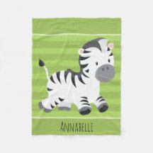 Niedlicher Grünstreifen Safari Jungle Baby Zebra A
