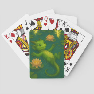 Niedlicher Grünwalddrachen Spielkarten
