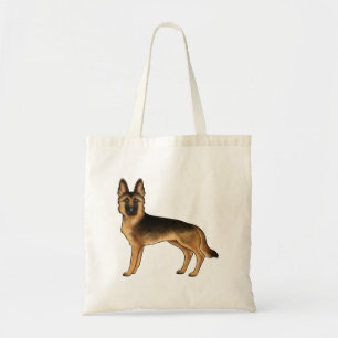 Niedlicher GSD-Hund aus Schwarz und Tan, Zeichnend Tragetasche