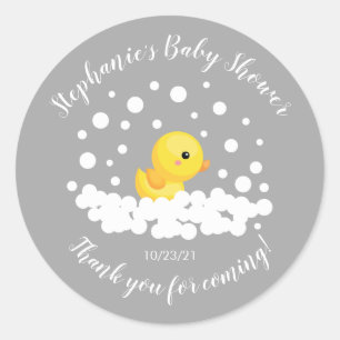 Niedlicher Gummi Duck Babydusche Runder Aufkleber