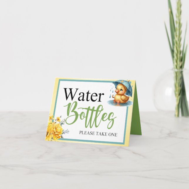 Niedlicher Gummi Duck Babydusche Wasserflasche Karte (Vorderseite)
