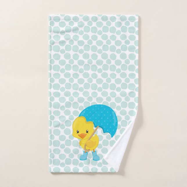 Niedlicher Gummikleber mit blauem Punktmuster Handtuch (Handtuch)