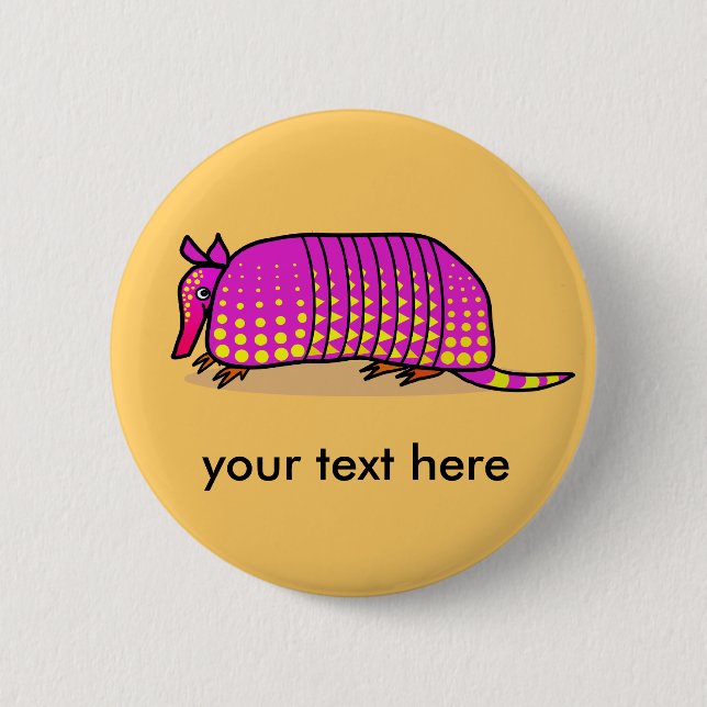 Niedlicher Gürteltierknopf Button (Vorderseite)