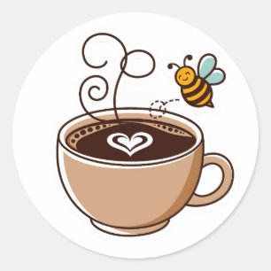 Niedlicher Guten Morgen-Kaffee Runder Aufkleber
