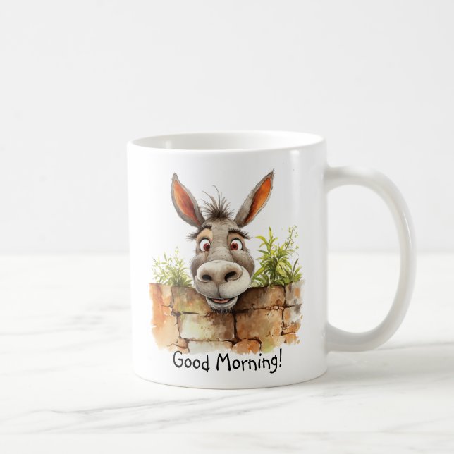 Niedlicher guter Morgen Donkey-Tasse Kaffeetasse (Rechts)