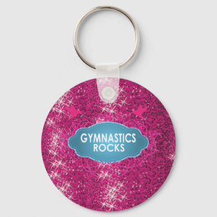 Niedlicher gymnastischer Felsen-Rosa SCHEIN Schlüsselanhänger