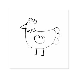 Niedlicher Hähnchen-Cartoon Zeichnend Handwerk Permastempel