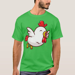 Niedlicher Hähnchenfliegender Cartoon T-Shirt