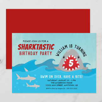 Niedlicher Hai | Boys Birthday Party Einladung