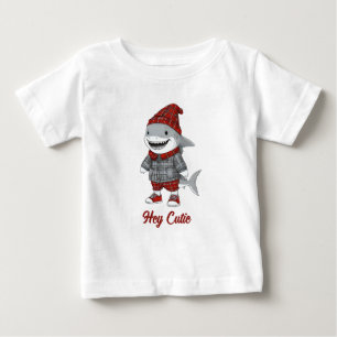 niedlicher Hai in schottischer Verkleidung Baby T-shirt