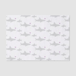 Niedlicher Hai Lila Herz | Babyduschpapier Seidenpapier