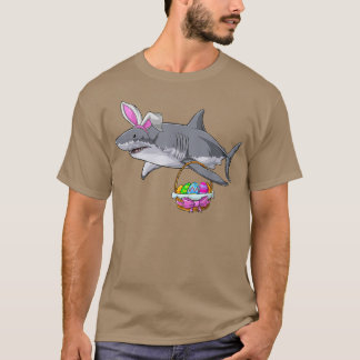 Niedlicher Hai mit Osterkorb und Happy T-Shirt