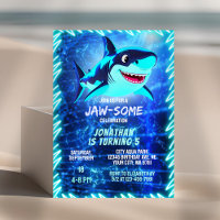 Niedlicher Hai Neon Glow Blue Pool Party Boys Gebu