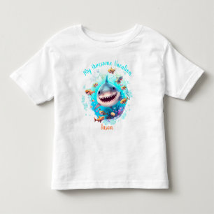 Niedlicher Hai Sommerurlaub Personalisierter Junge Kleinkind T-shirt