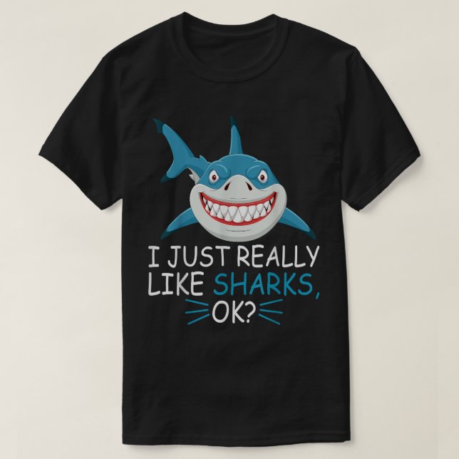 Niedlicher Hai über dem ich einfach Haie Ok T-Shirt (Design vorne)