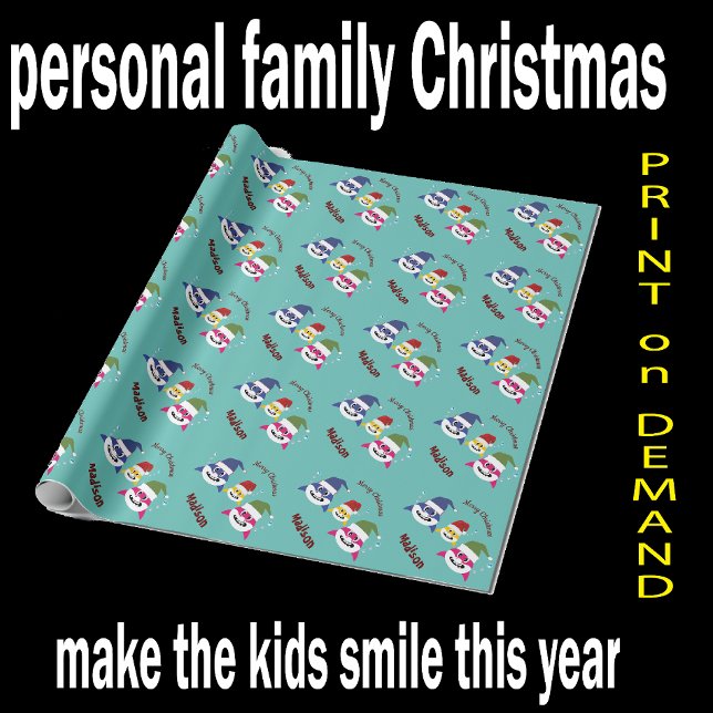 Niedlicher Hai 🦈 Weihnachtskids Spaß Super Ocean Geschenkpapier (Von Creator hochgeladen)