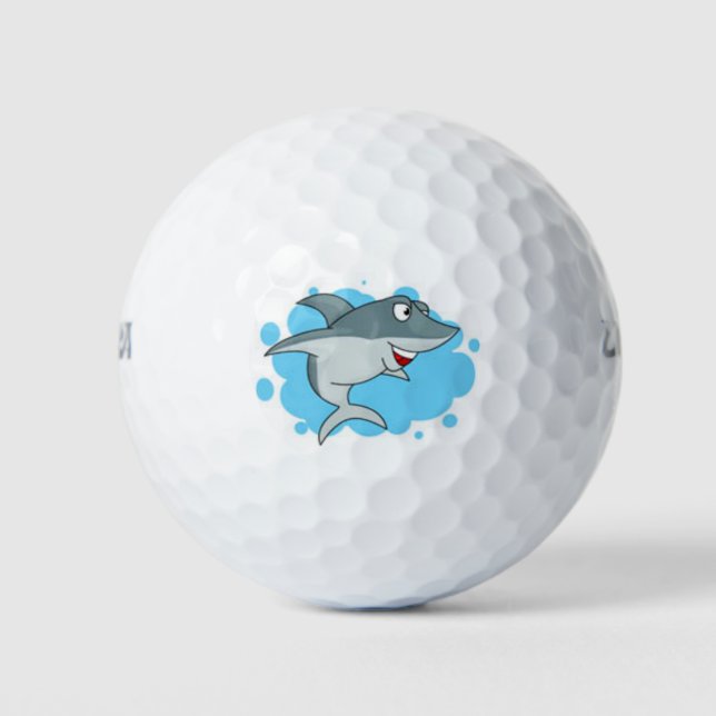 niedlicher Haigolfball Golfball (Vorderseite)