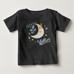 Niedlicher Halbmond Gute Nacht Baby T-shirt