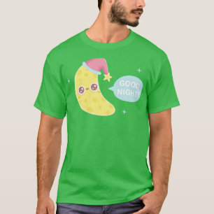 Niedlicher Halbmond sagt gute Nacht T-Shirt
