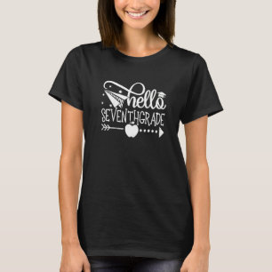 Niedlicher Hallo Siebte Klasse zurück zur Schule e T-Shirt