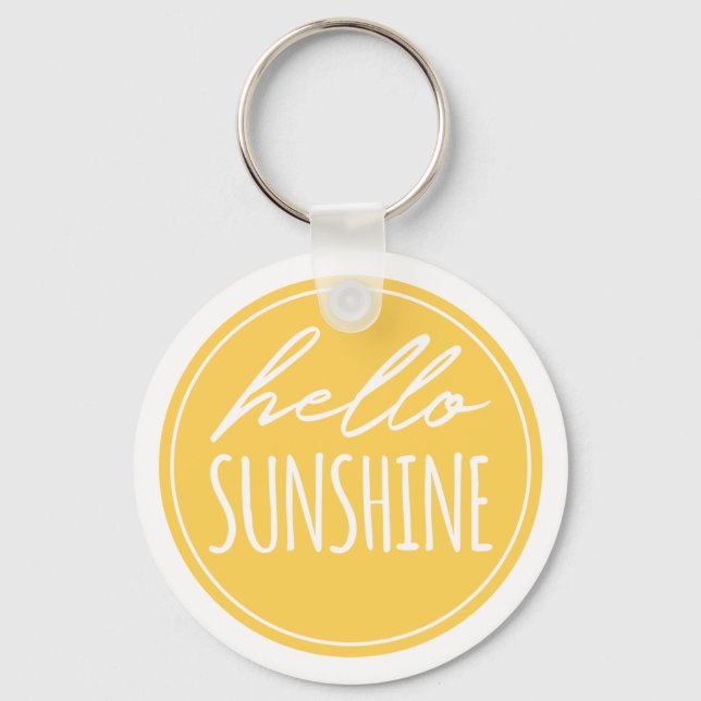 Niedlicher Hallo Sunshine Yellow Sun Happy Schlüss Schlüsselanhänger (Vorderseite)