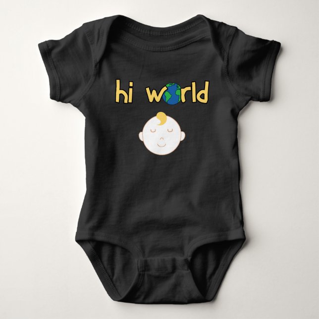 Niedlicher hallo Weltbaby-Bodysuit Baby Strampler (Vorderseite)