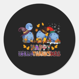 Niedlicher Hallothanksmas Bowling Halloween Ernted Runder Aufkleber