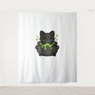 Niedlicher Halloween Black Cat Classic T - Shirt Wandteppich