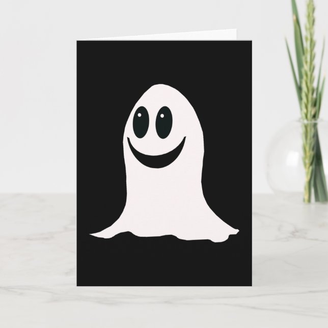 Niedlicher Halloween Cartoon Ghost Karte (Vorderseite)