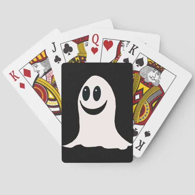 Niedlicher Halloween Cartoon Ghost Spielkarten (Rückseite)
