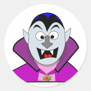 Niedlicher Halloween-CartoonVampire Runder Aufkleber