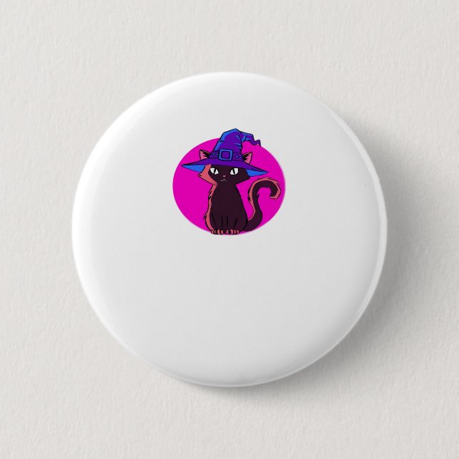 Niedlicher Halloween Cat Oversifizierter T - Shirt Button (Vorderseite)